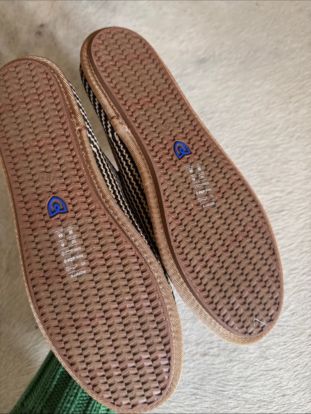 Rothy's Black and Cream Striped Mary Jane Flat - Picture 3 of 3